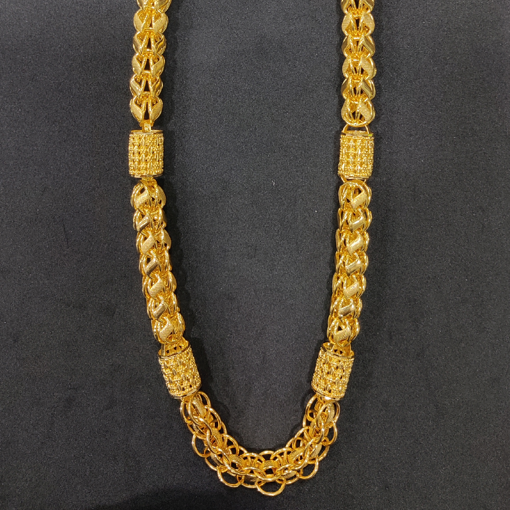 916 Gold Fancy Gent's Hollow Chain