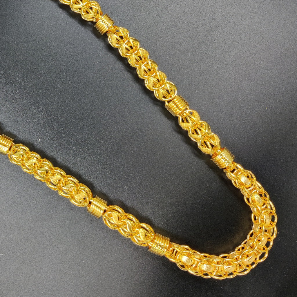 916 Gold Fancy Gent's Hollow Chain