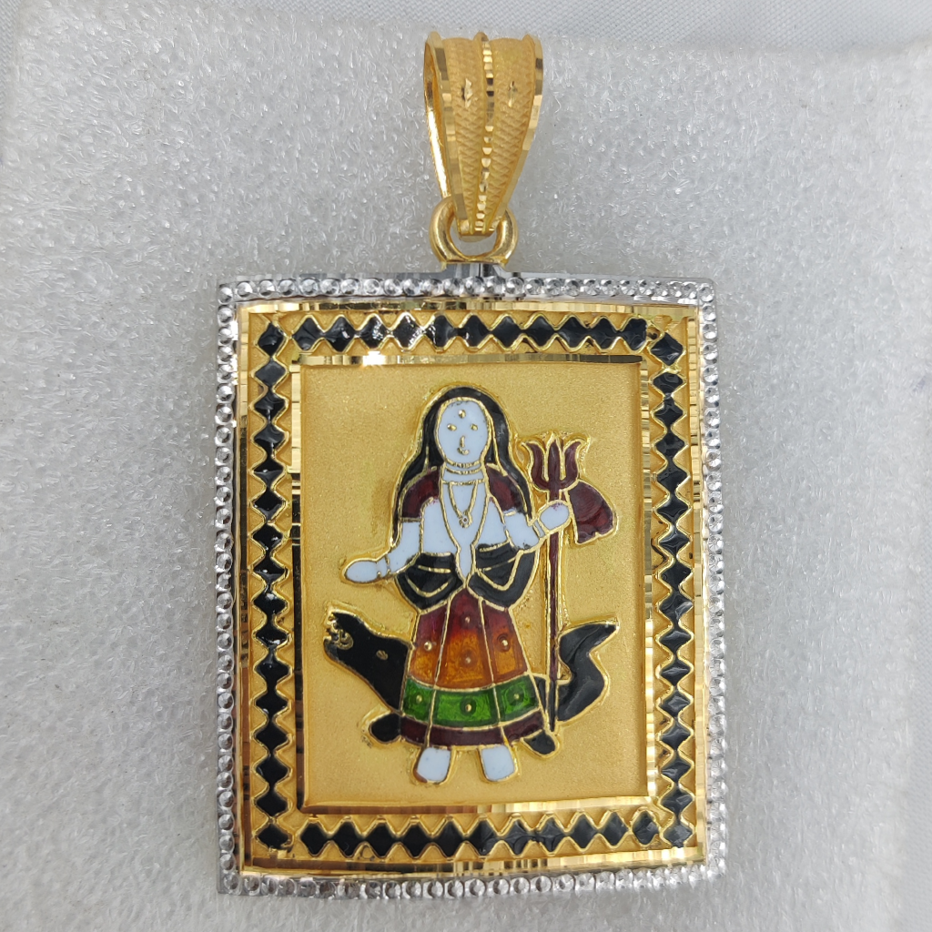 916 Gold Fancy Khodiyar Maa Minakari Designer Pendant