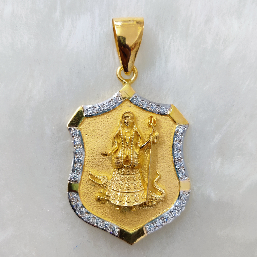 916 Gold Fancy Khodiyar Maa Pendant