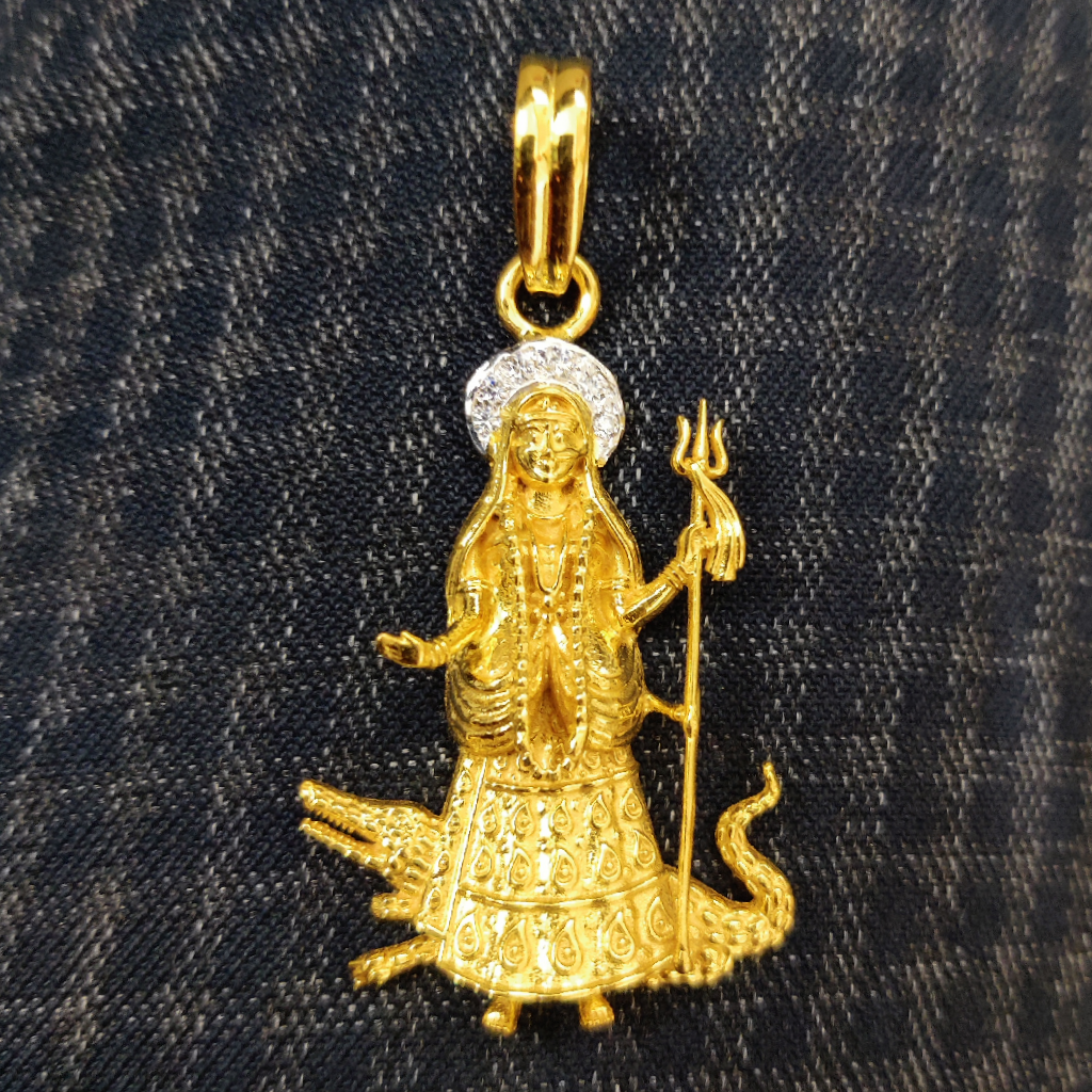 916 Gold Fancy Khodiyar Maa Pendant