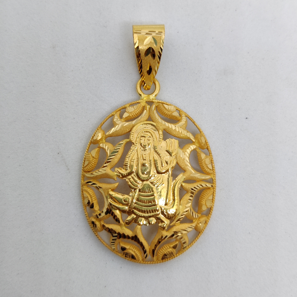 916 Gold Fancy Khodiyar Maa Pendant