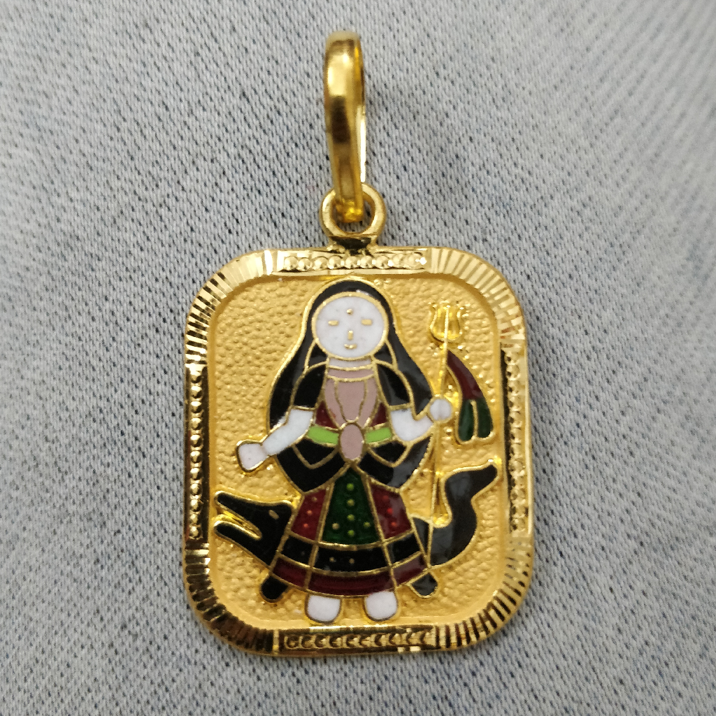 916 Gold Khodiyar Maa Minakari Pendant