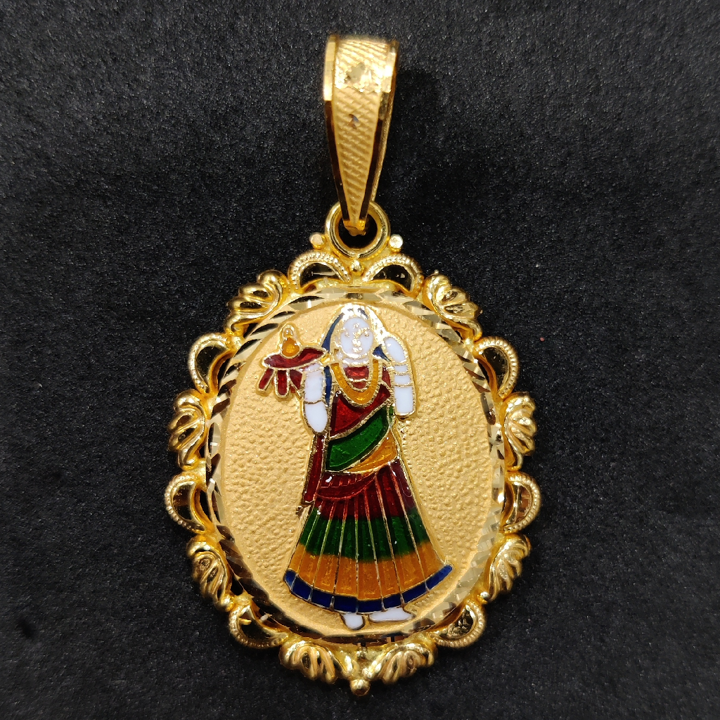 916 Gold Fancy Bhatiyani/Majisa Maa Minakari Pendant