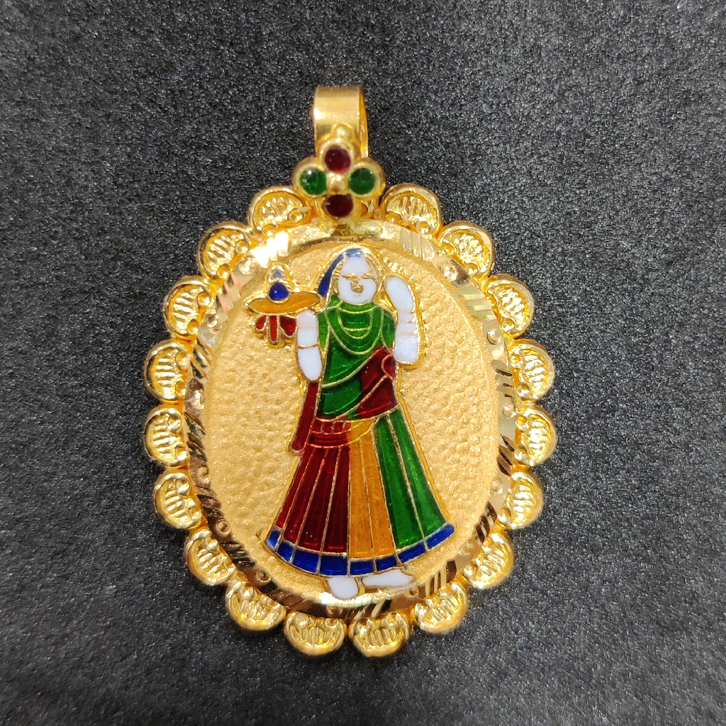 916 Gold Fancy Bhatiyani/Majisa Maa Minakari Pendant