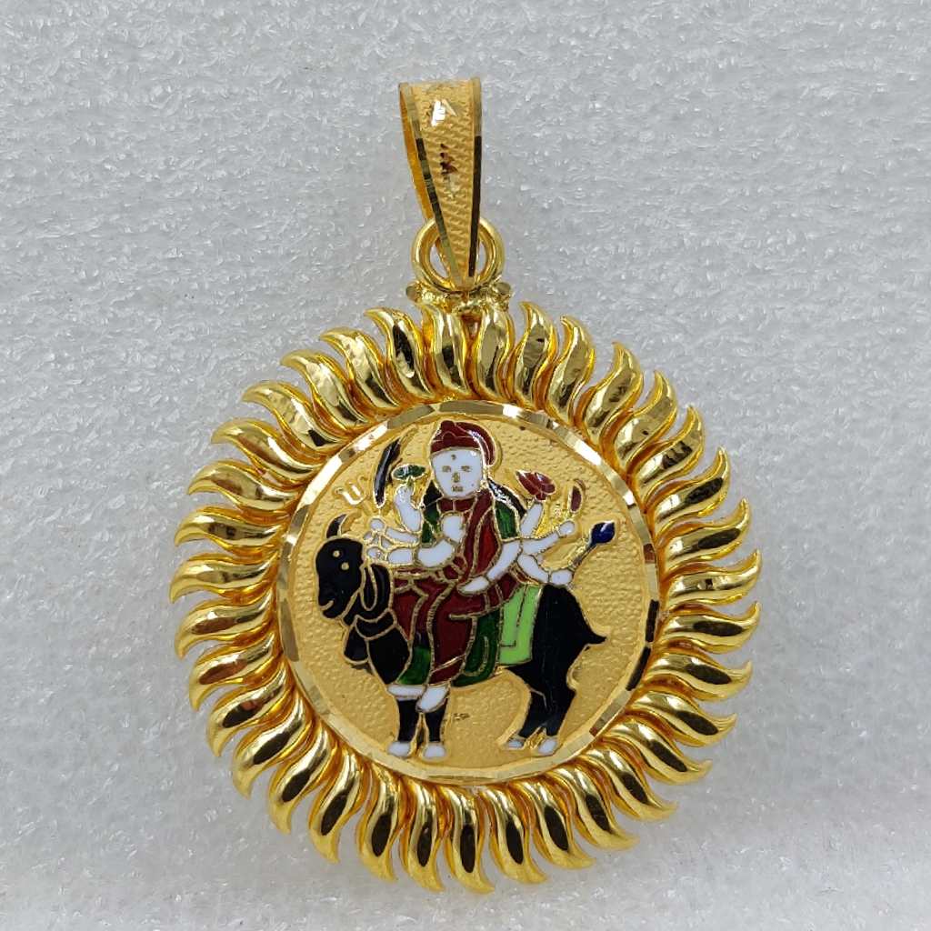 916 Gold Fancy Meladi Maa Minakari Pendant