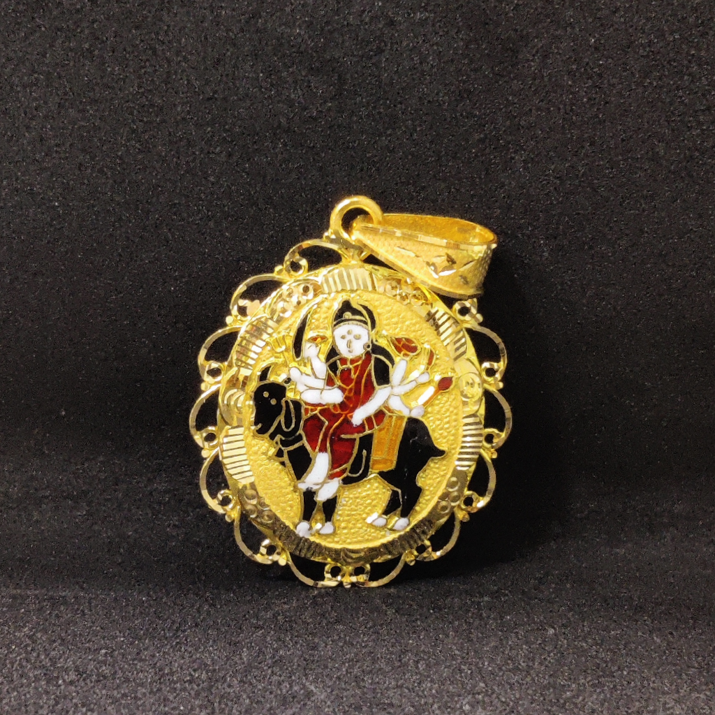 916 Gold Fancy Meladi Maa Minakari Pendant