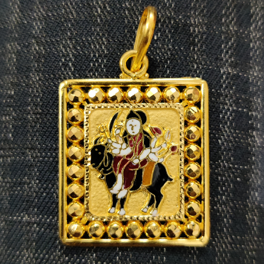 916 Gold Fancy Meladi Maa Minakari Pendant