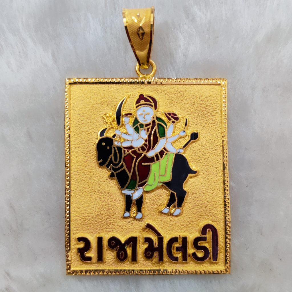 916 Gold Fancy Gent's Meladi Maa Minakari Pendant