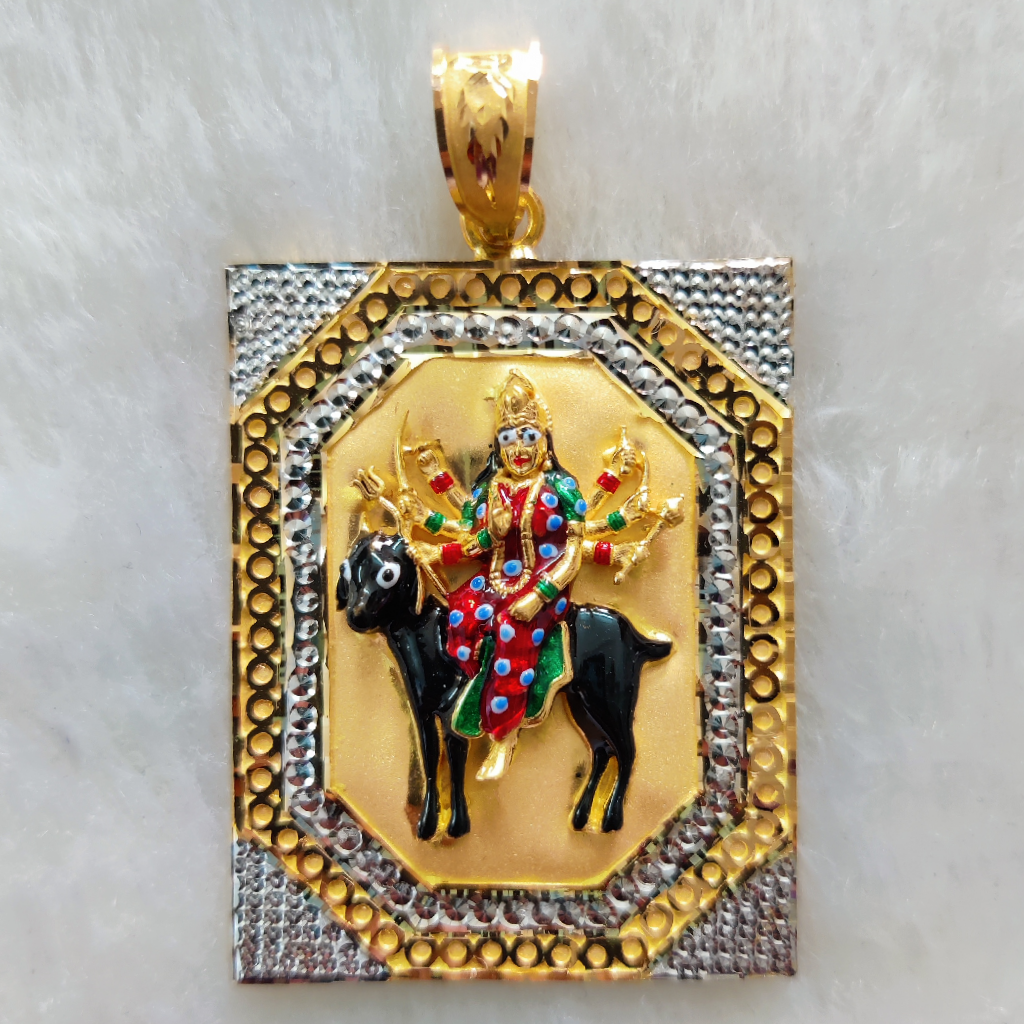 916 Gold Fancy Gent's Meladi Maa Minakari Pendant