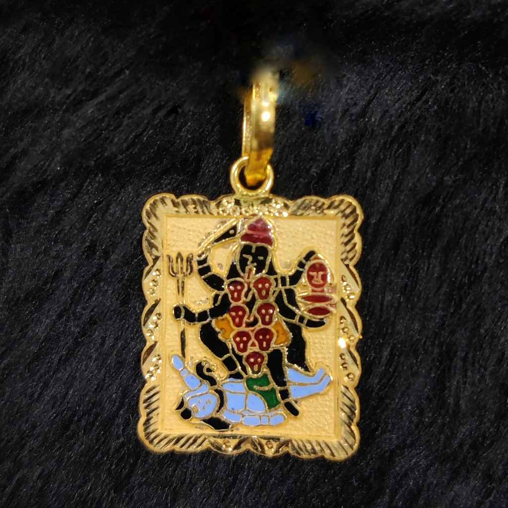 916 Gold Mahakali Maa Minakari Pendant