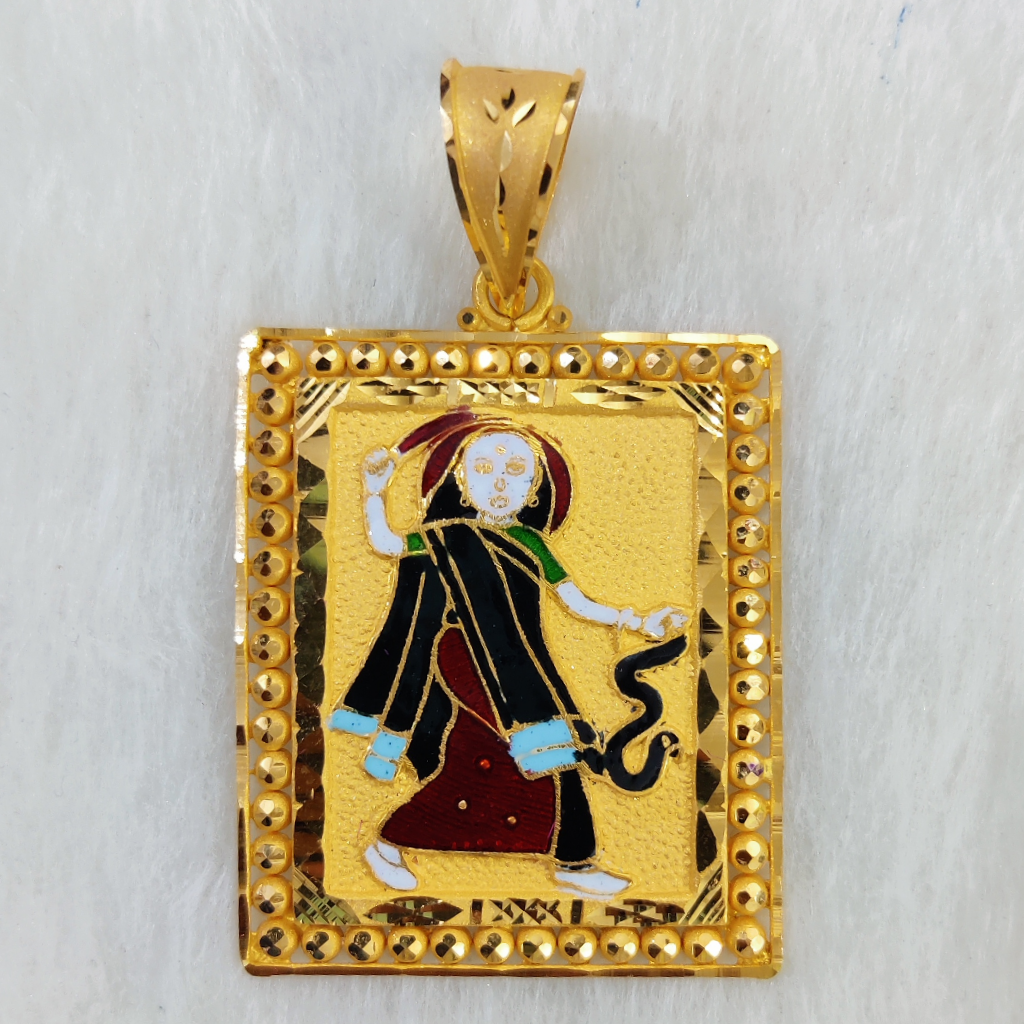 916 Gold Fancy Gent's Mogal Maa Minakari Pendant