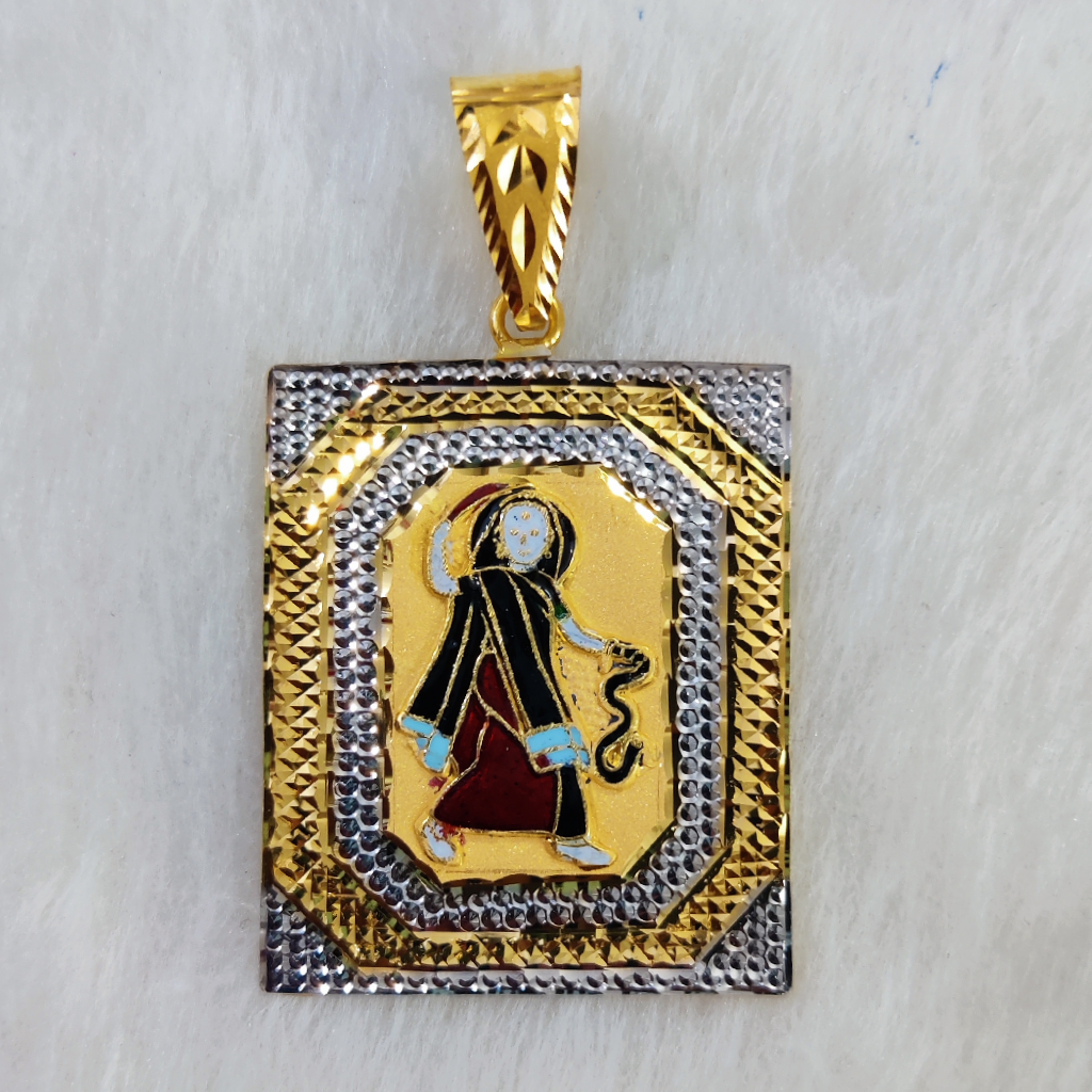 916 Gold Fancy Gent's Mogal Maa Minakari Pendant
