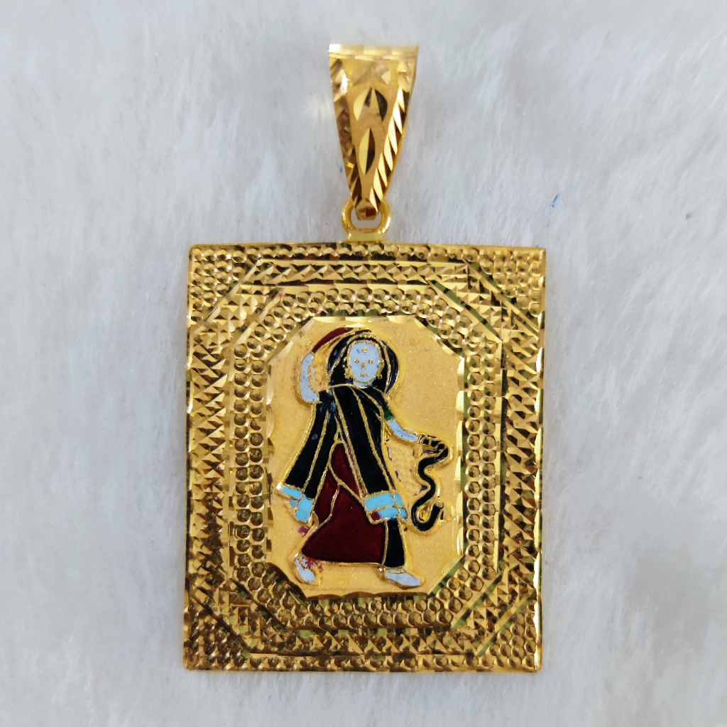 916 Gold Fancy Gent's Mogal Maa Minakari Pendant
