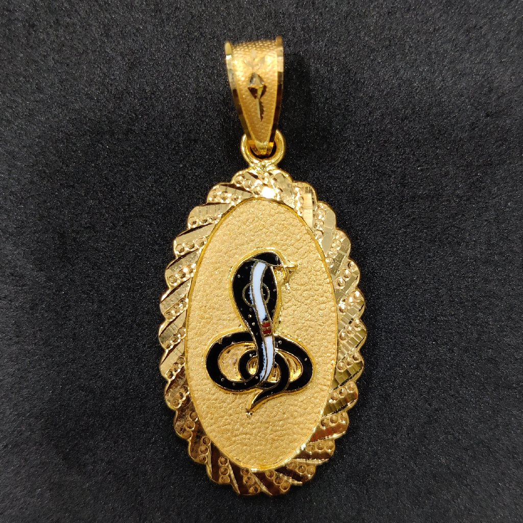 916 Gold Fancy Gent's Goga Maharaj Minakari Pendant
