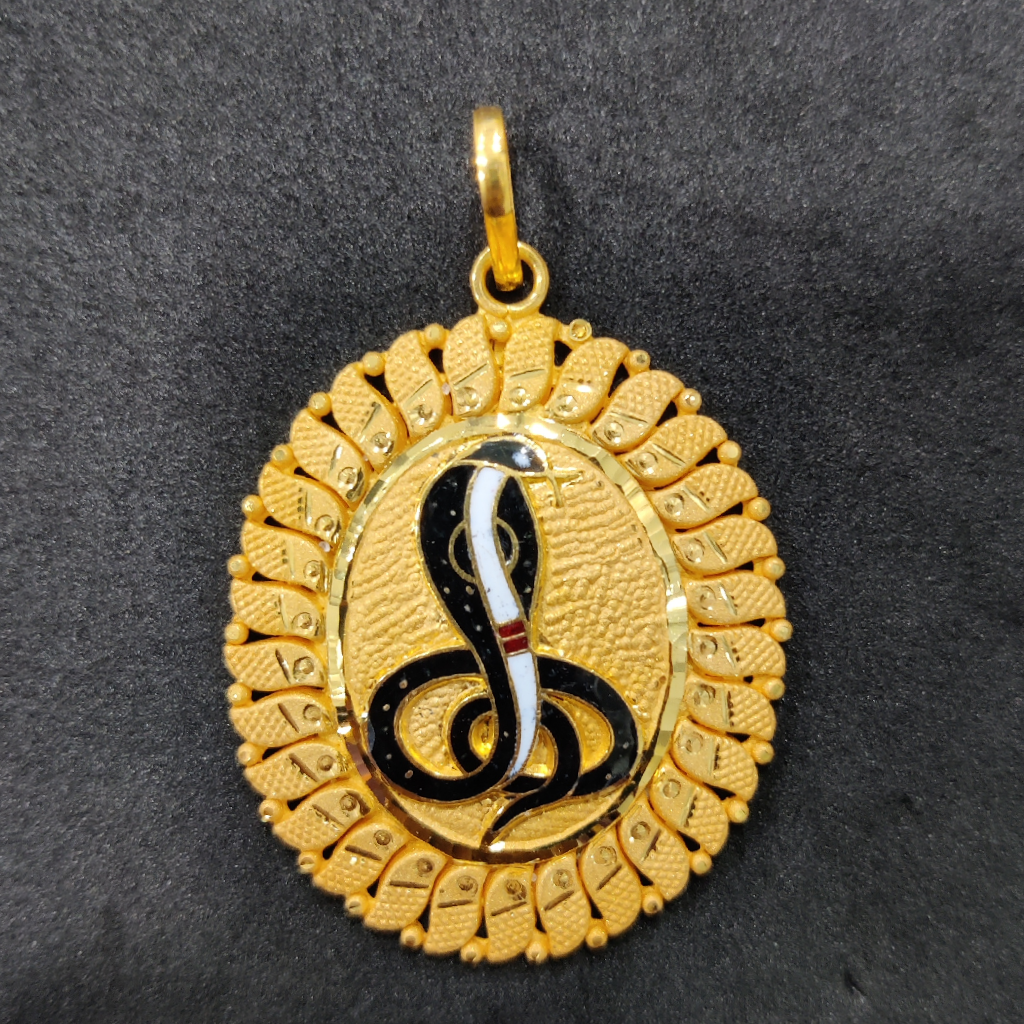916 Gold Fancy Goga Maharaj Minakari Pendant