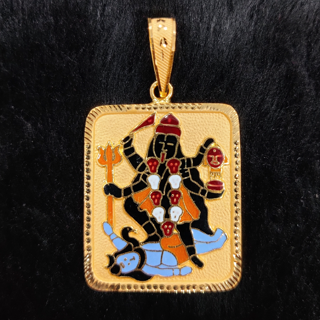 916 Gold Fancy Gent's Mahakali Maa Minakari Pendant