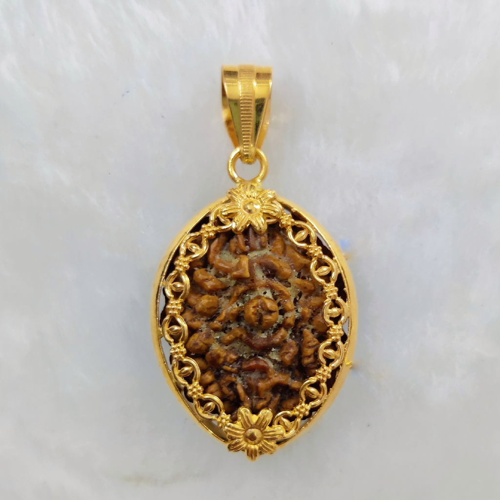 916 Gold Fancy Gent's 2 Mukhi Rudraksh Pendant
