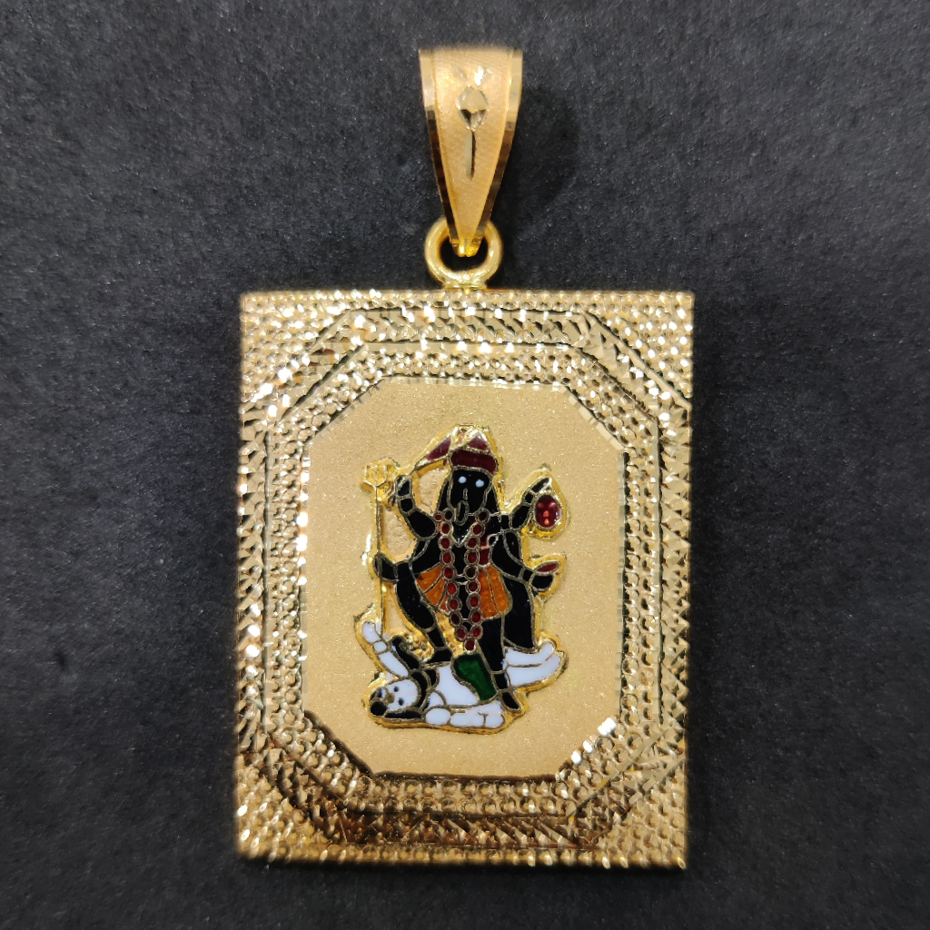 916 Gold Fancy Gent's Mahakali Maa Minakari Pendant