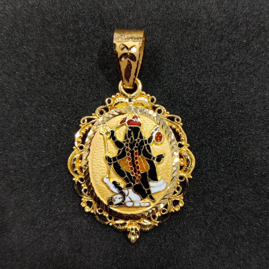 916 Gold Fancy Gent's Mahakali Maa Minakari Pendant