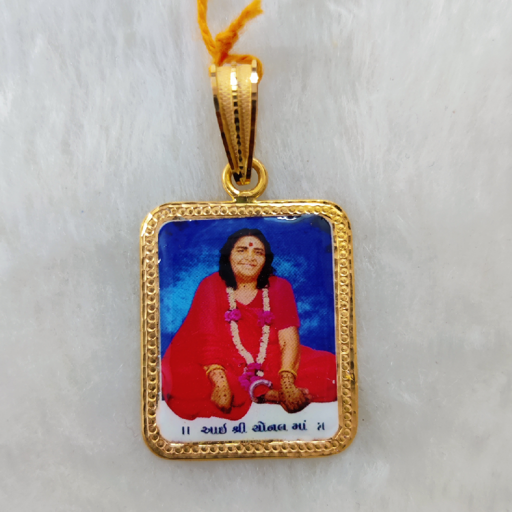 916 Gold Fancy Gent's Sonal Maa Photo Mina Pendant