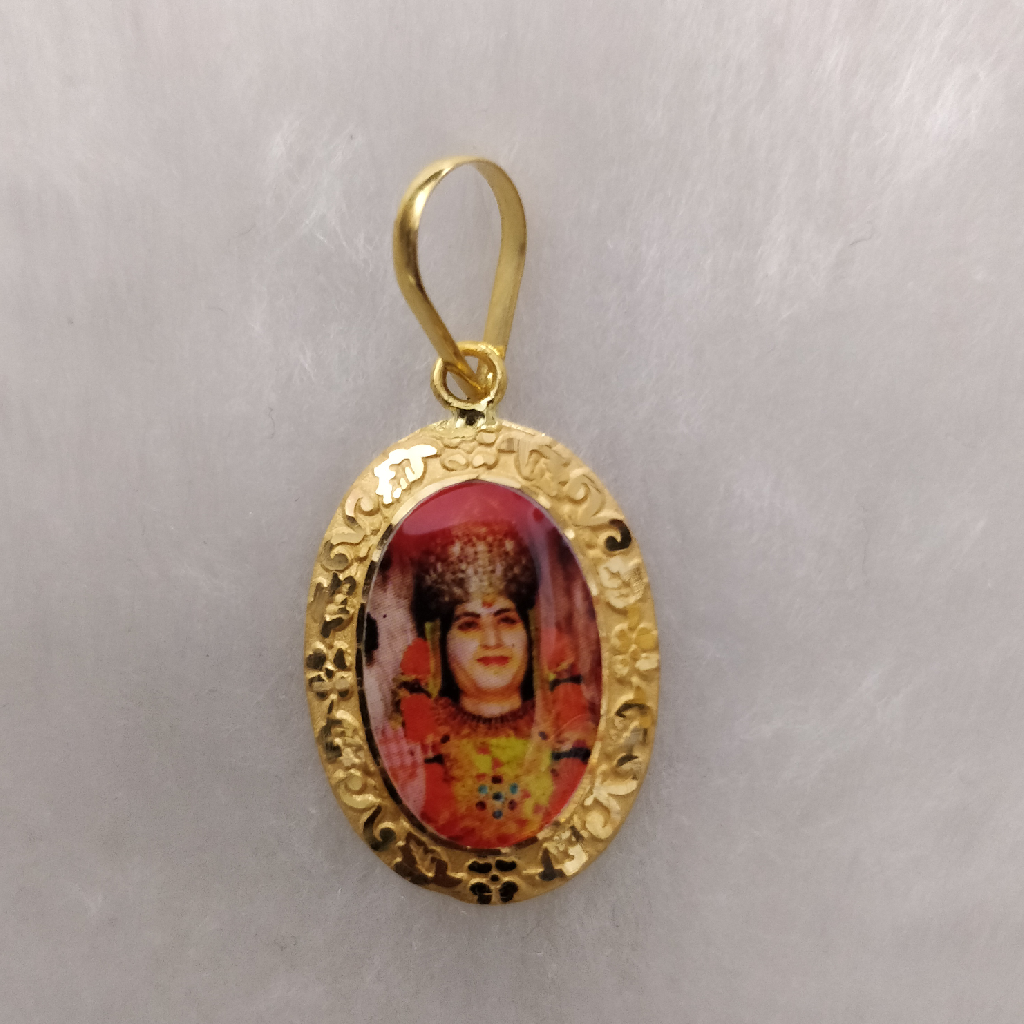 916 Gold Fancy Gent's Sonal Maa Photo Mina Pendant