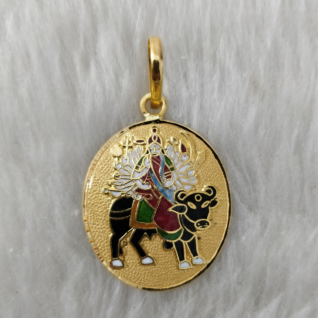 916 Gold Fancy Gent's Visat Maa Minakari Pendant