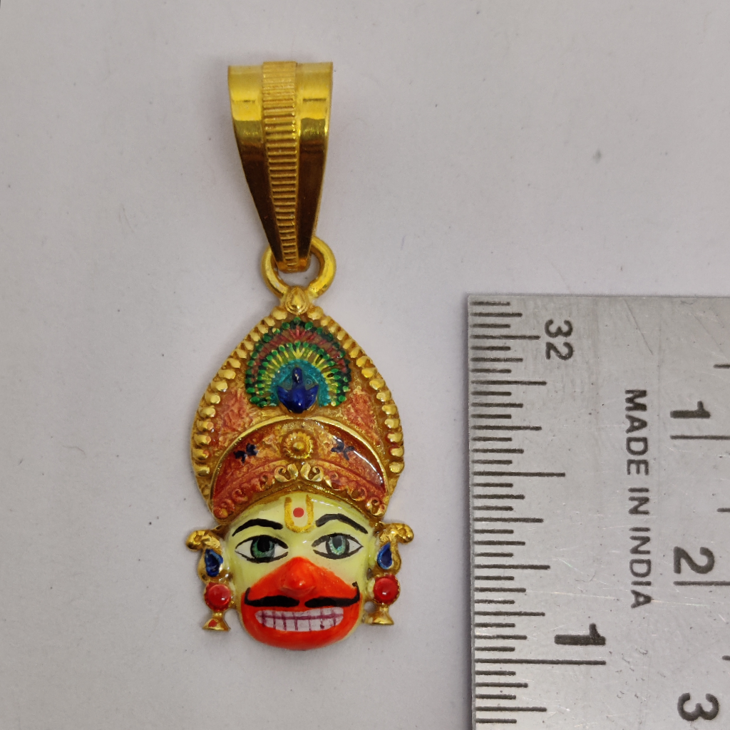 916 Gold Fancy Gent's Kastbhanjan Dev Face Pendant - Image 2