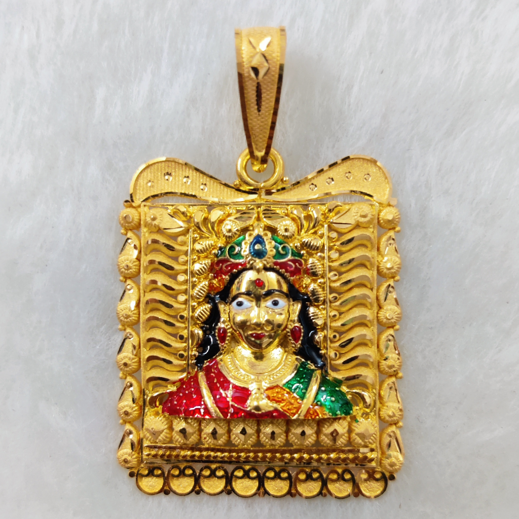 916 Gold Fancy Gent's Chehar Maa Hand Made Pendant