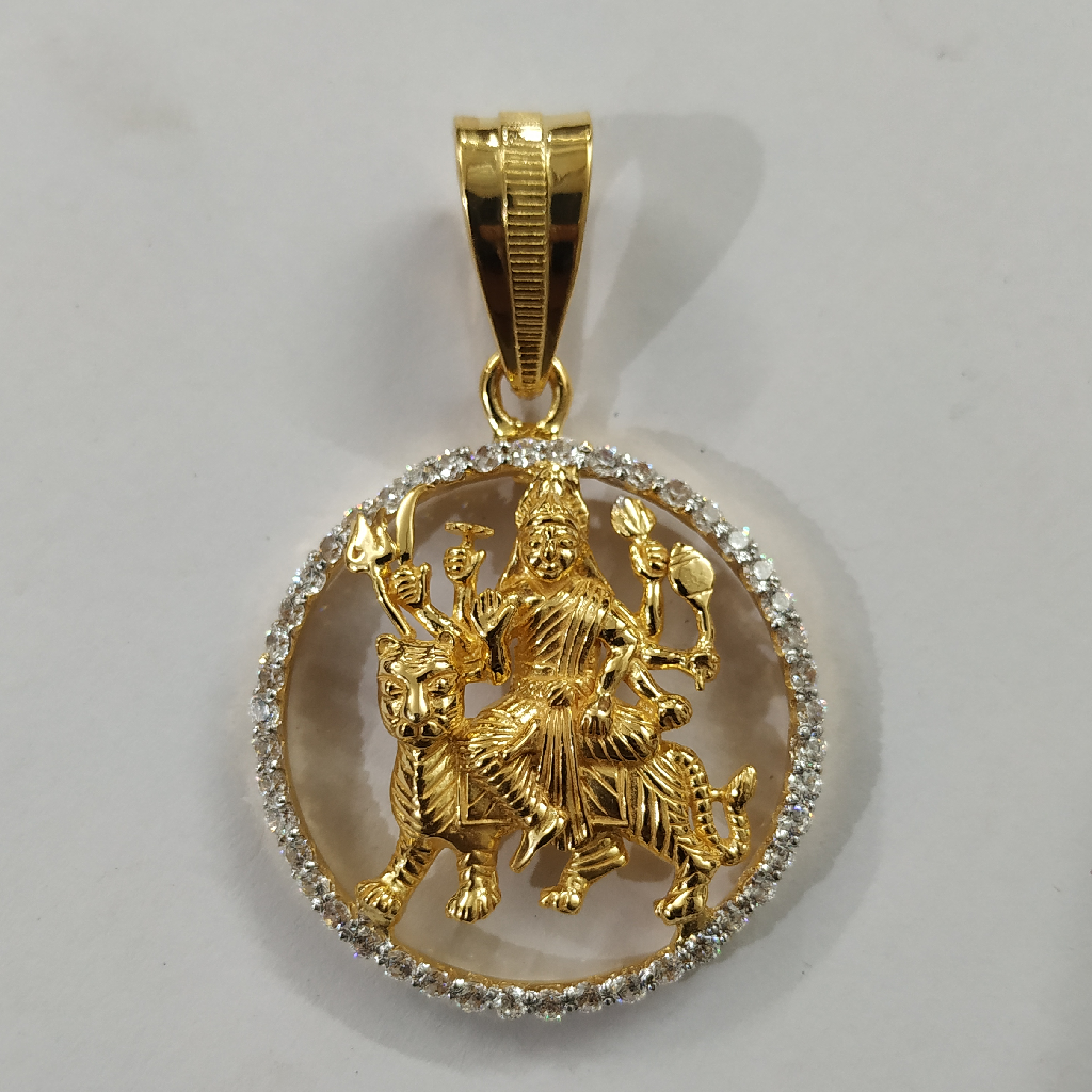 916 Gold Fancy Gent's Ambaji Maa Pendant