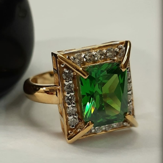 916 Gold Fancy Singal Stone Ring