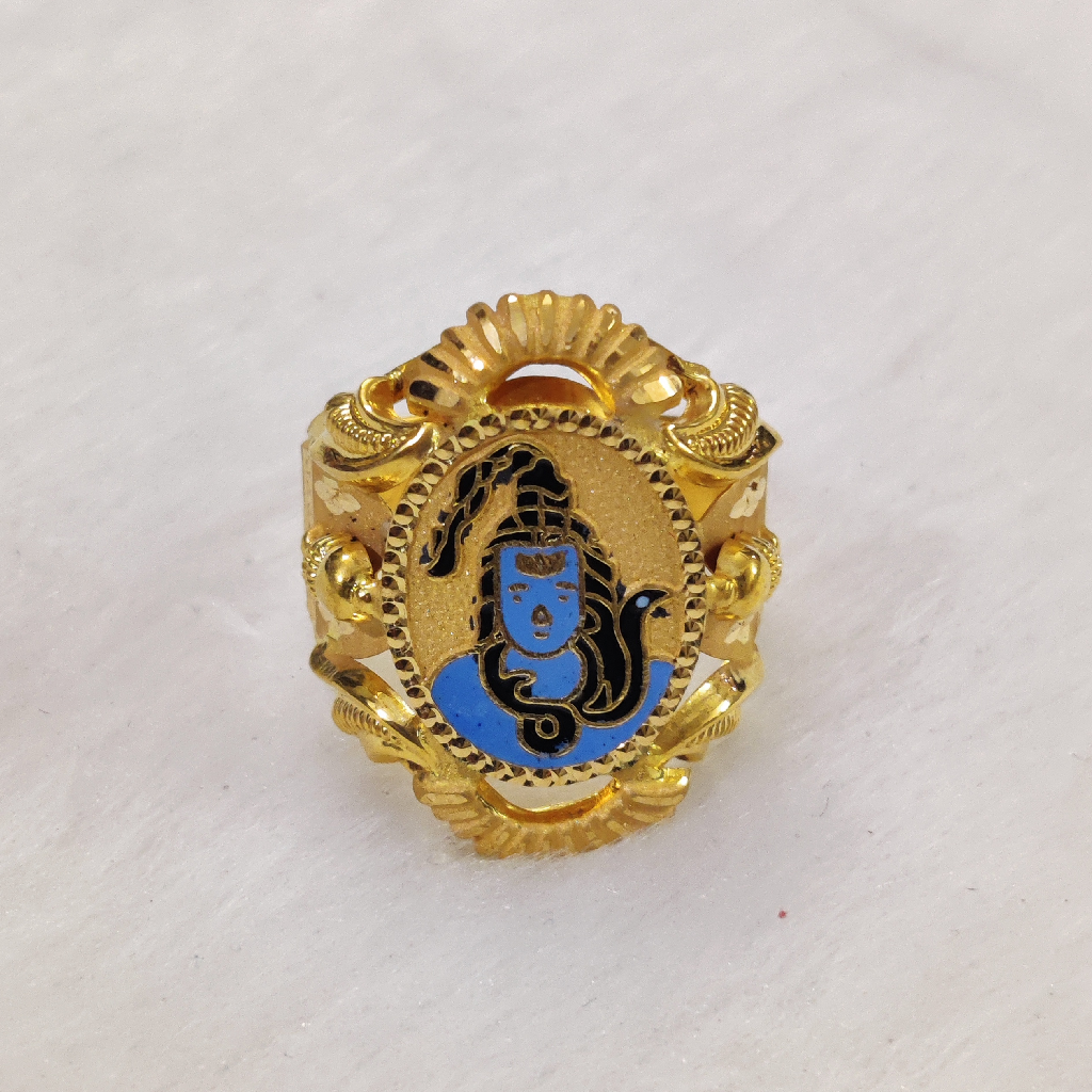 916 Gold Fancy Gent's God Shankar Minakari Ring
