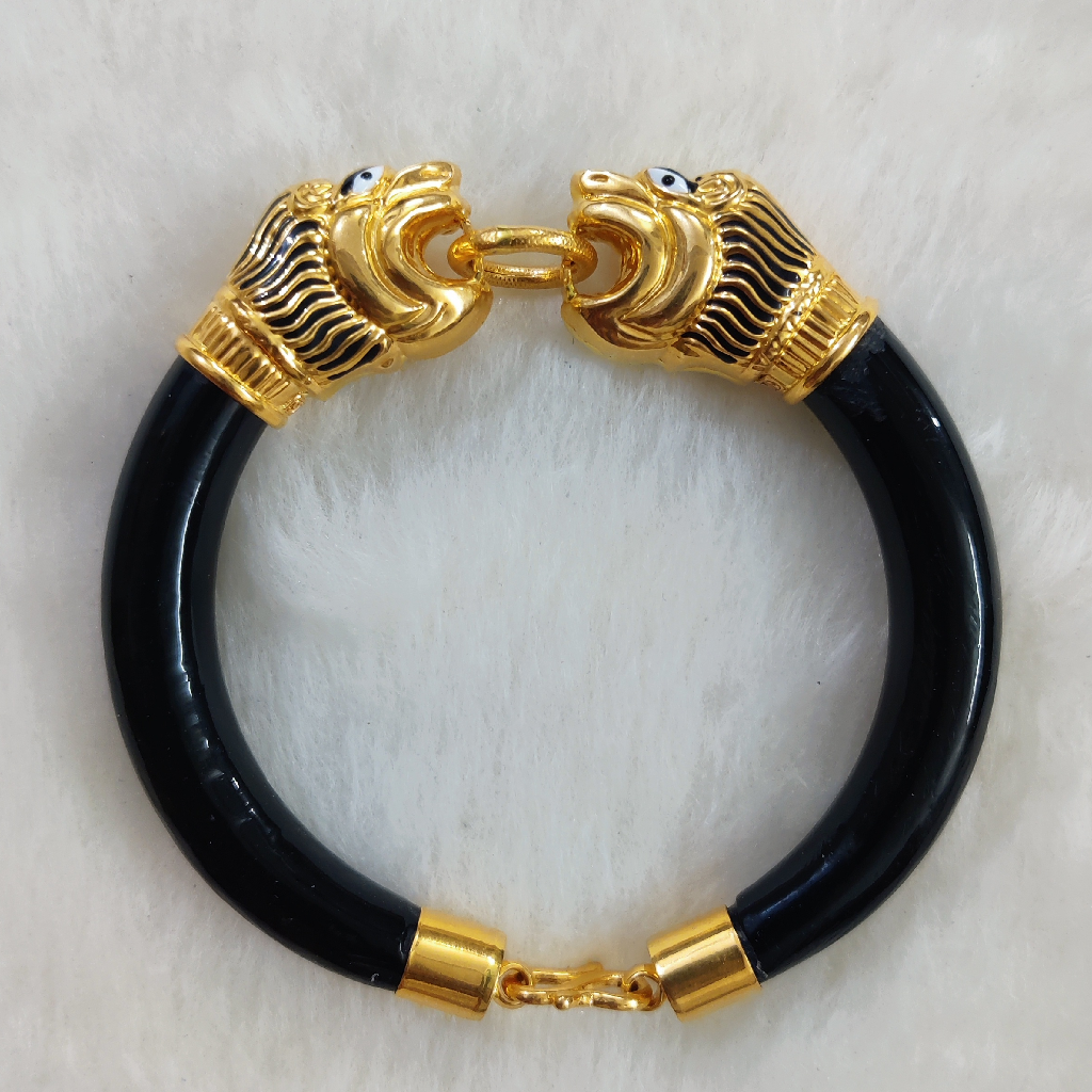 916 Gold Fancy Gent's Lion Face Kada