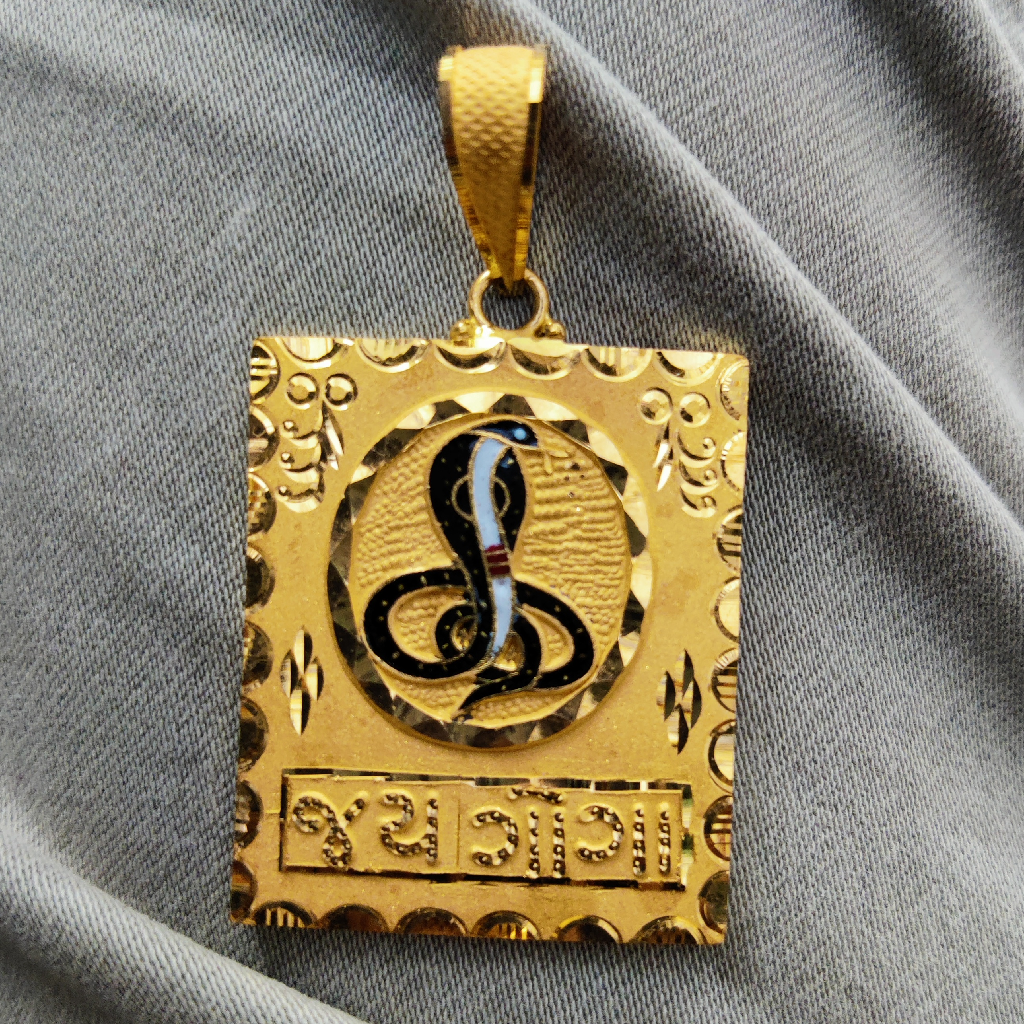 916 gold Classic gent's goga maharaj minakari pendant