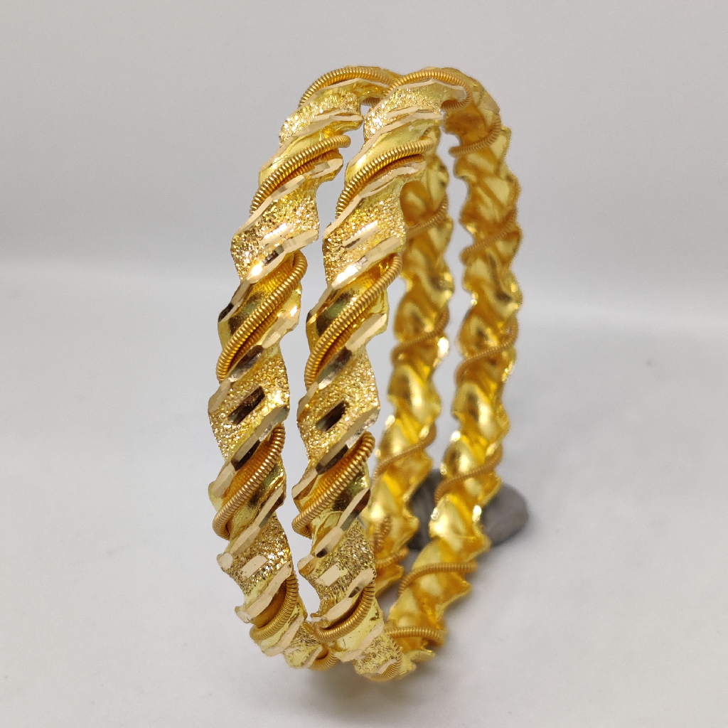 916 Gold Fancy Ladies Bangles - Image 3