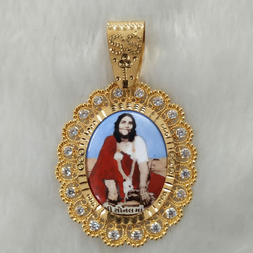 916 Gold Fancy Gent's Sonal Maa Photo Frame Pandal
