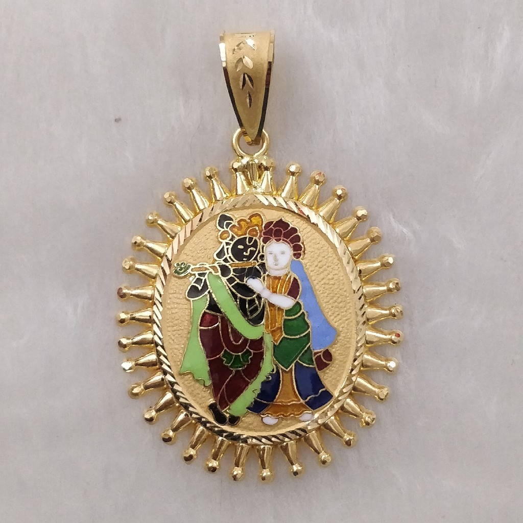 916 Gold Fancy Gents Radha-Krishna Pendant