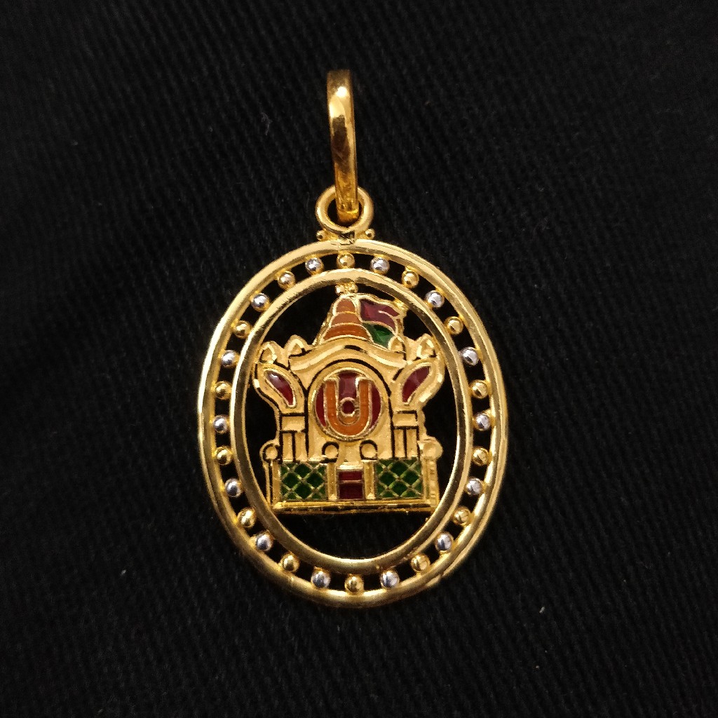 916 Gold Fancy Aksharderi Pendant