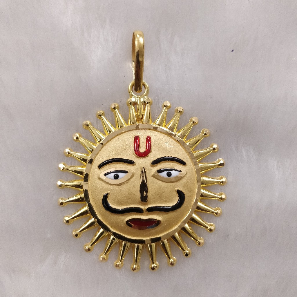 916 Gold Fancy Gent's Surya Pendant