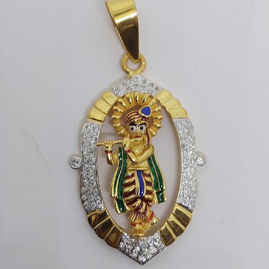 916 Gold Fancy Gent's Shree Krashna Pendant