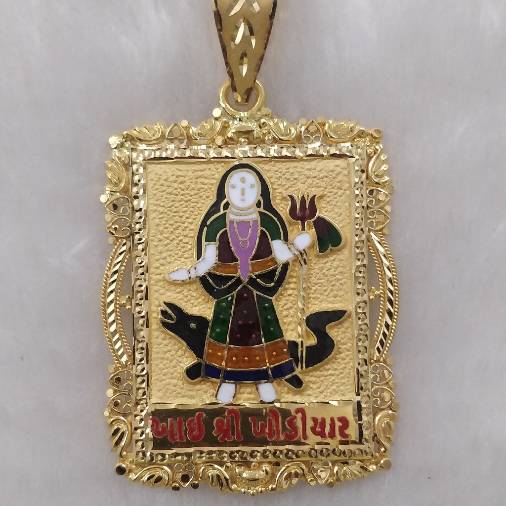 916 Gold Fancy Gent's Khodiyar Maa Pendant