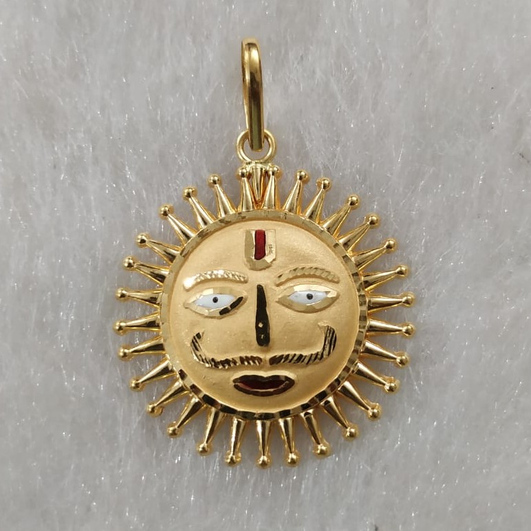 916 Gold Fancy Gent's Surya Pendant