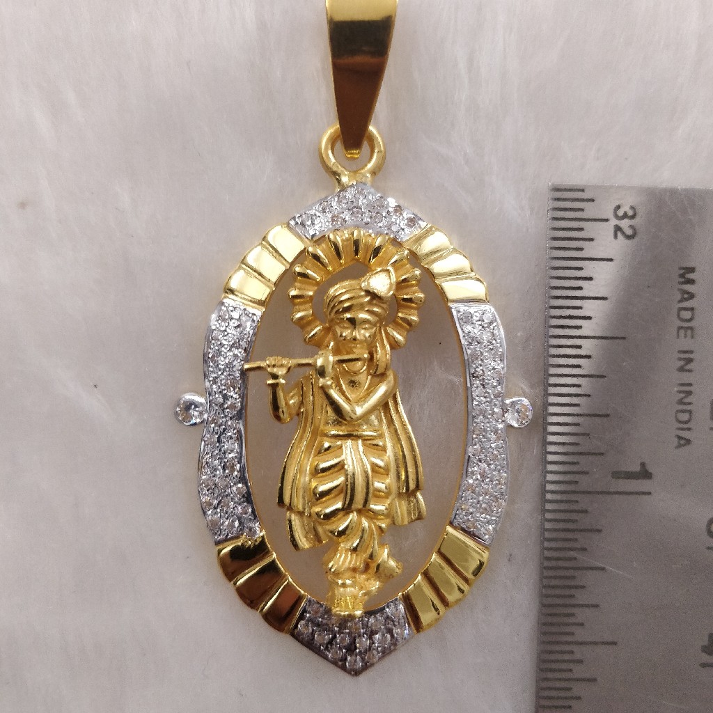 916 Gold Fancy Gent's Krishna Pendant - Image 4