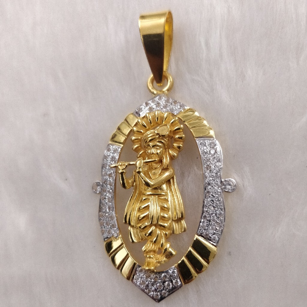 916 Gold Fancy Gent's Krishna Pendant - Image 3