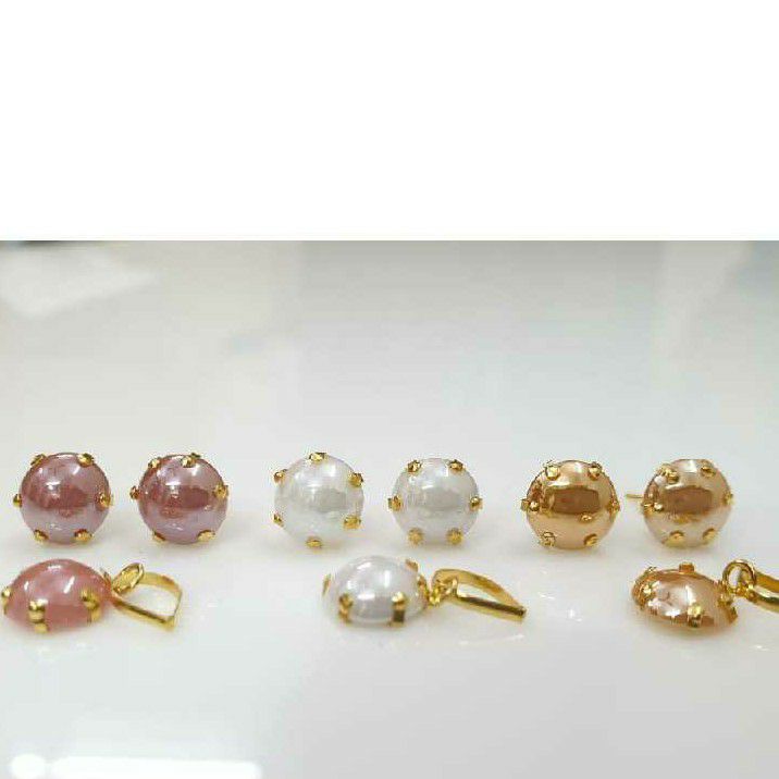 Moti pendent & Earring
