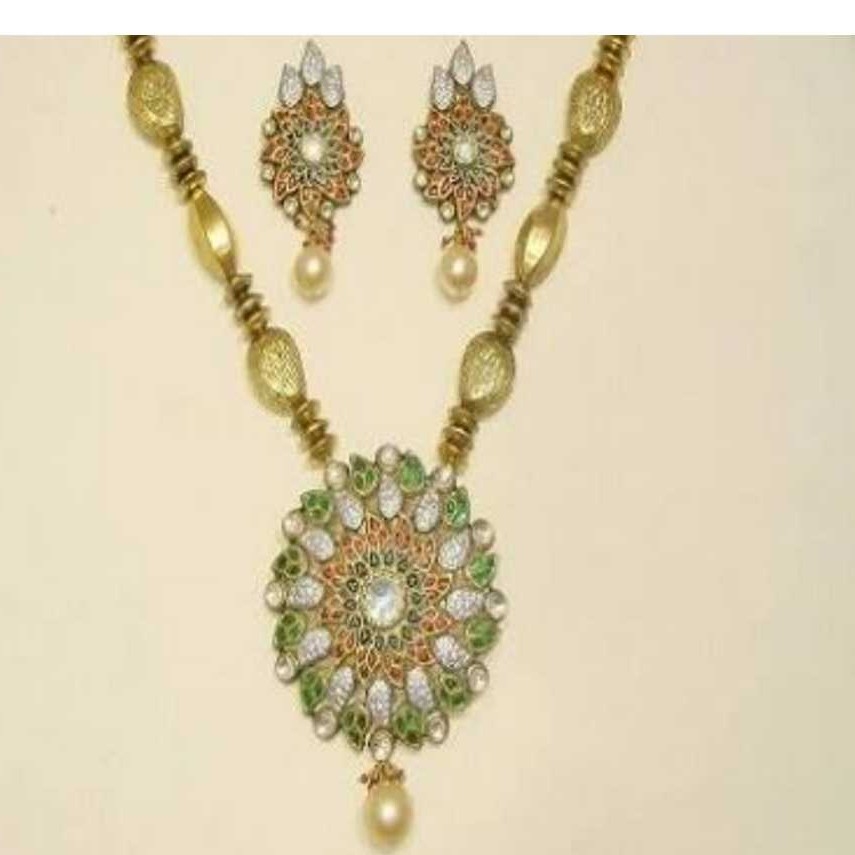 22KT Gold Ladies Indian Fancy Necklace Set