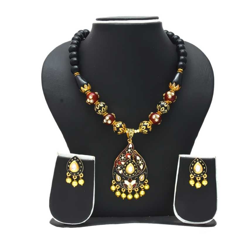 Fancy Kundan-Meena Ladies Necklace Set