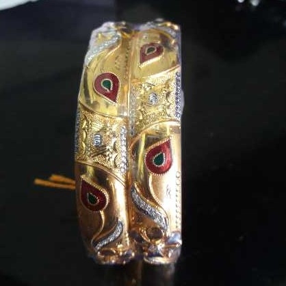 22k Gold Ladies Indian Designer Bangles Yellow