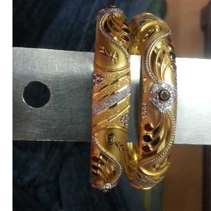 22k Gold Ladies Indian Designer Bangles Yellow