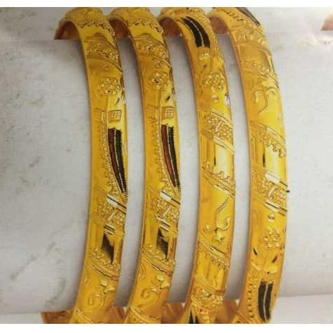 22k Gold Ladies Designer Bangles Yellow